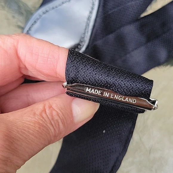 Tuxedo Black Satin Silk Genue Leather Adjustable Suspenders Made In England New - Picture 5 of 17